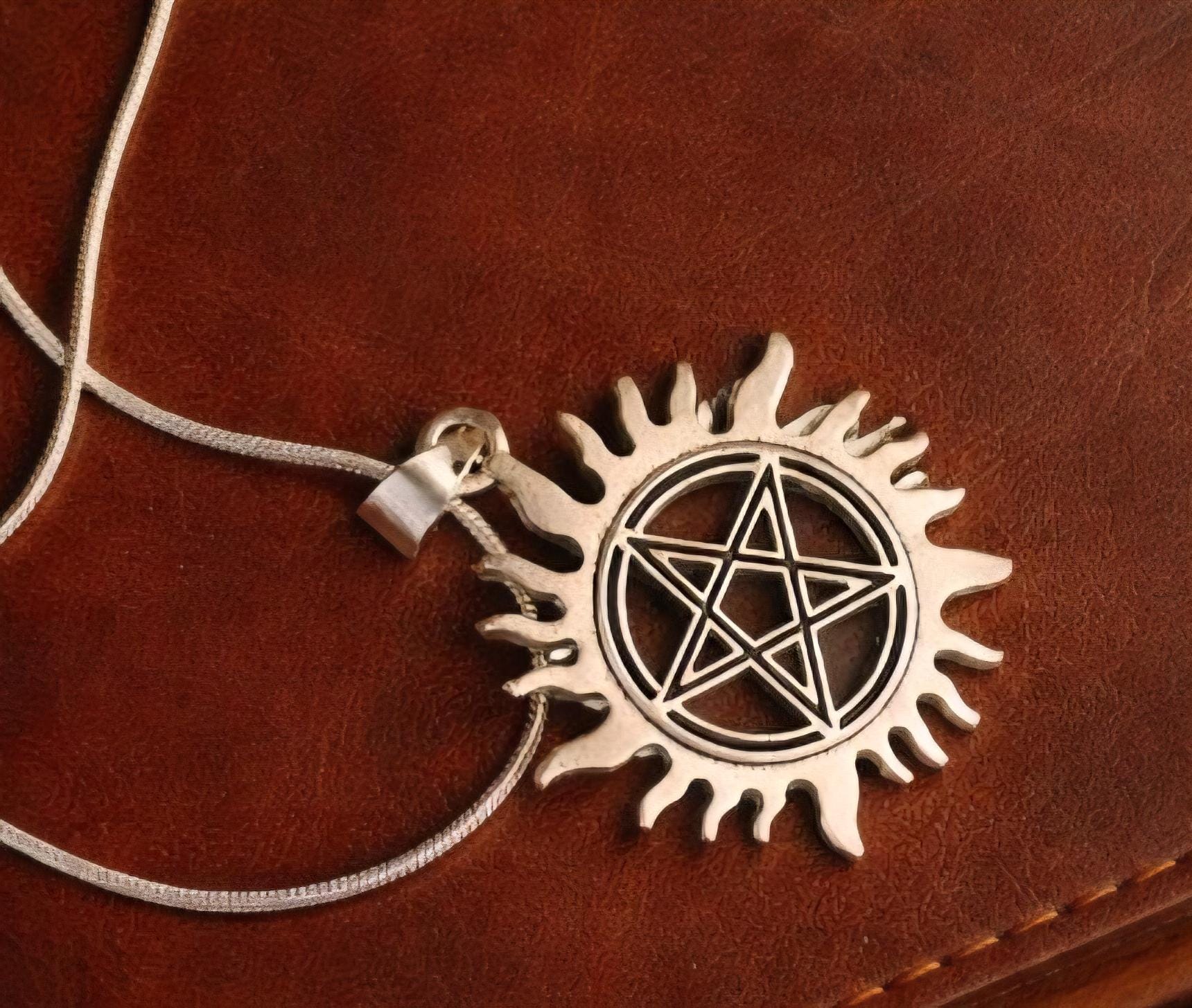 Supernatural Anti Possession Necklace, Silver Snake Chain Charm, Anti Demon Protection Pendant, Gothic TV Show Inspired Jewelry Gift