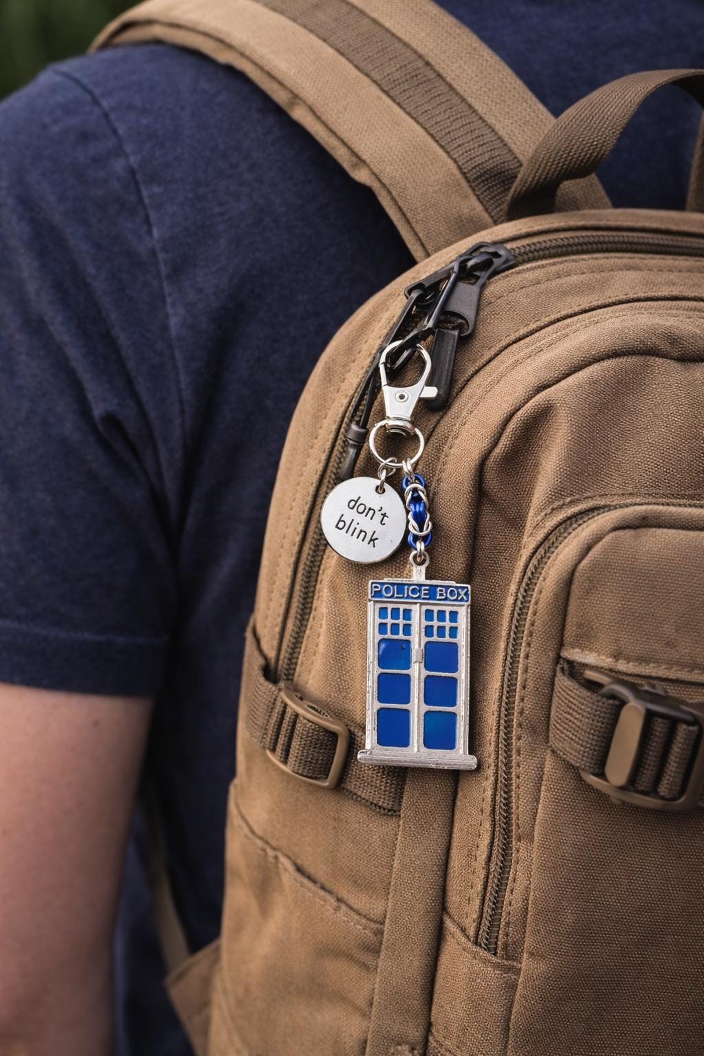 Doctor Who Byzantine Keychain | Don't Blink Charm & Tardis Police Box Pendant - Large and Small Options