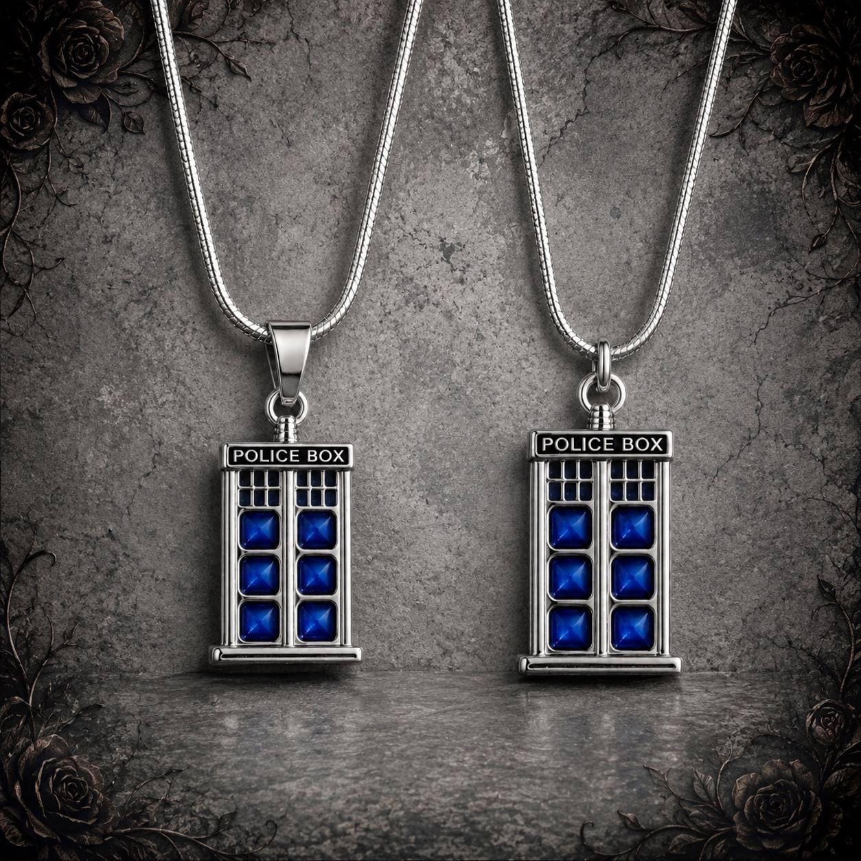 Doctor Who TARDIS Police Box Pendant with Pinch Bail or O-Ring Option, Sci Fi Whovian Accessory