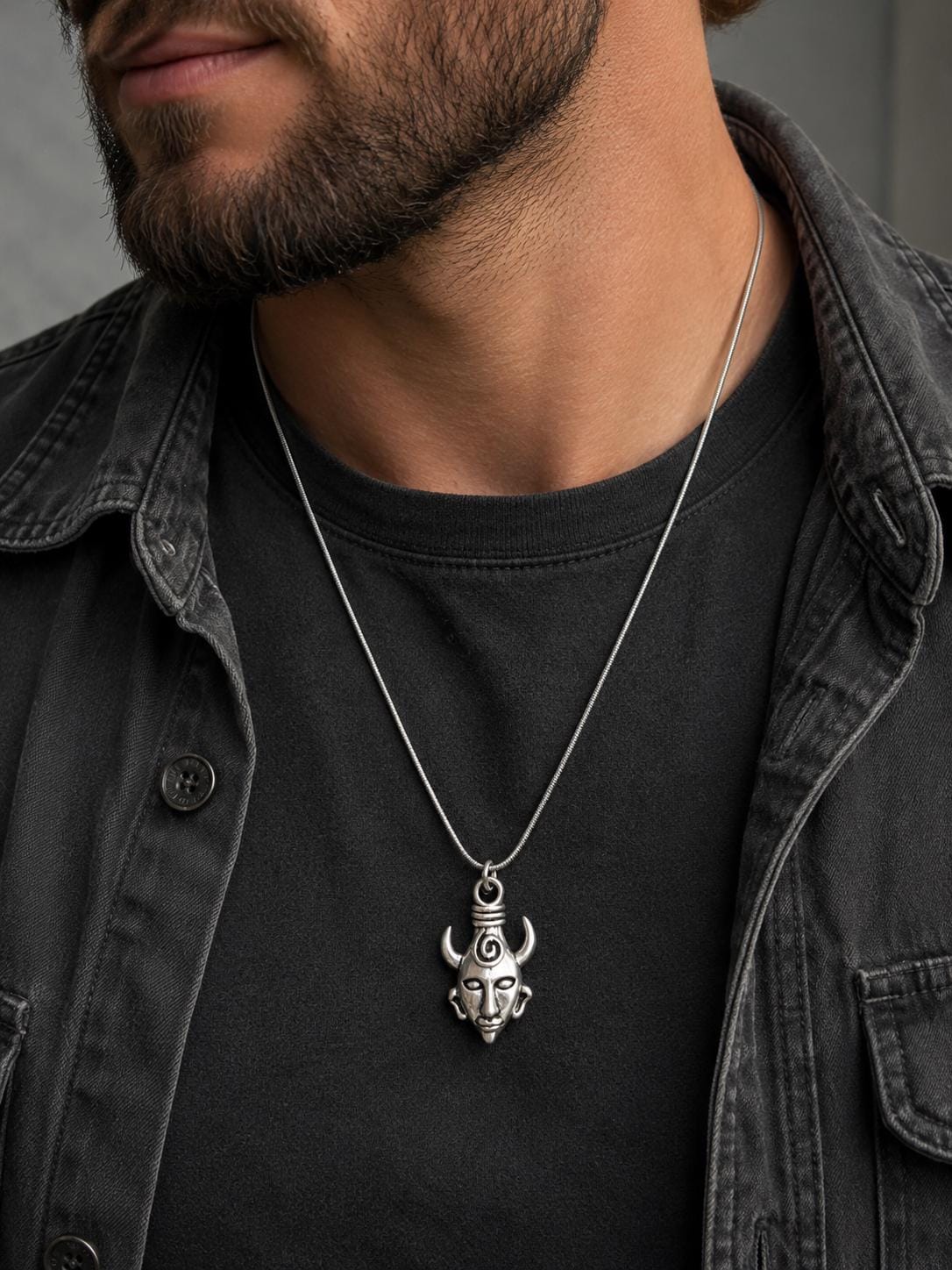 Supernatural Dean's God Amulet Pendant & Anti-Possession Icon Charm on a Silver Snake Chain Necklace