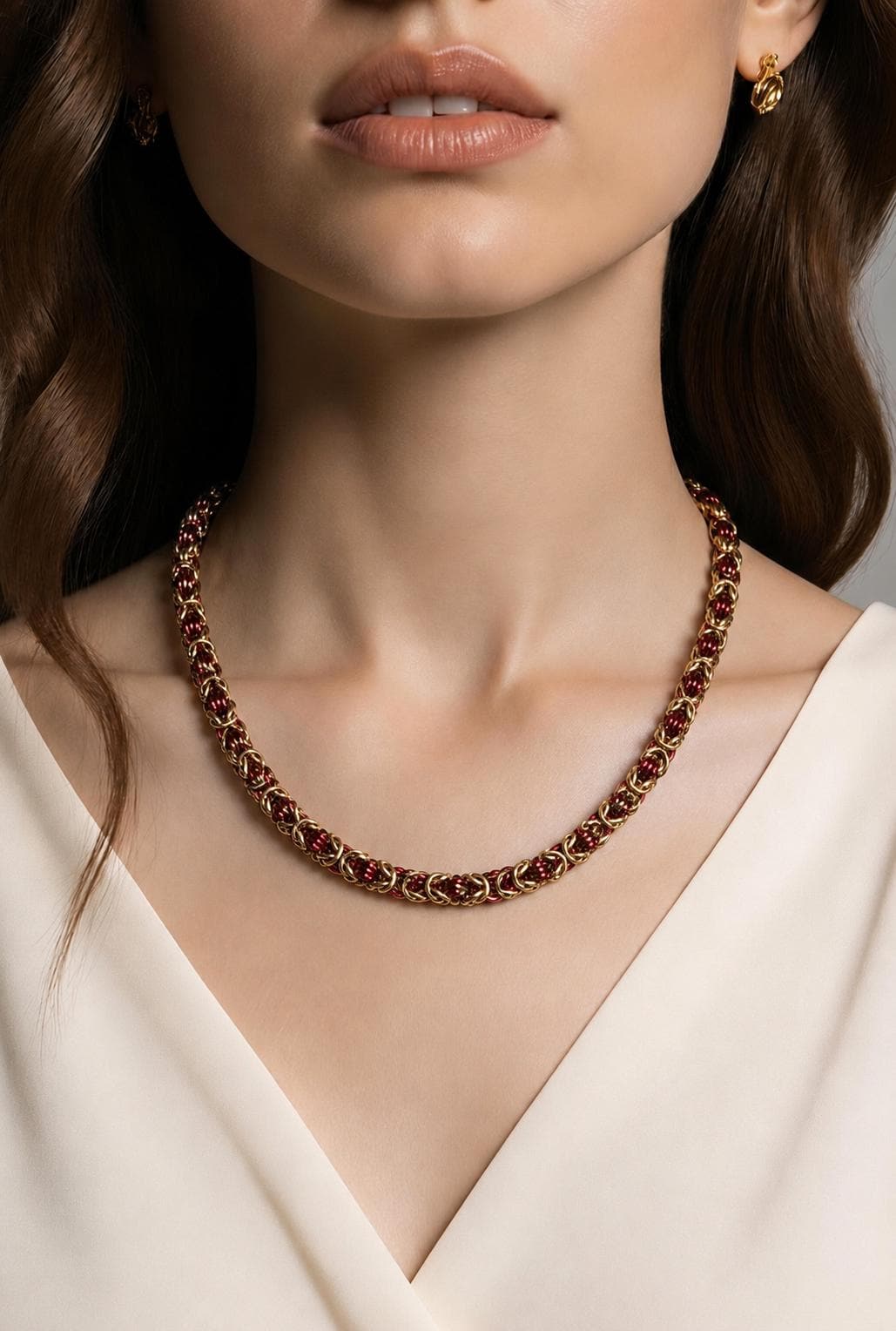 Necklace Byzantine Chain Handmade & Elegant Necklace with Color Variant Options