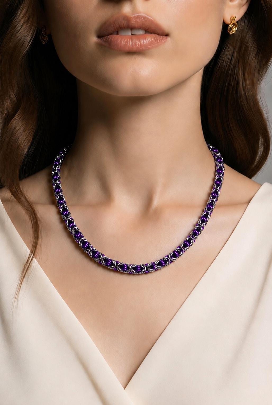 Necklace Byzantine Chain Handmade & Elegant Necklace with Color Variant Options