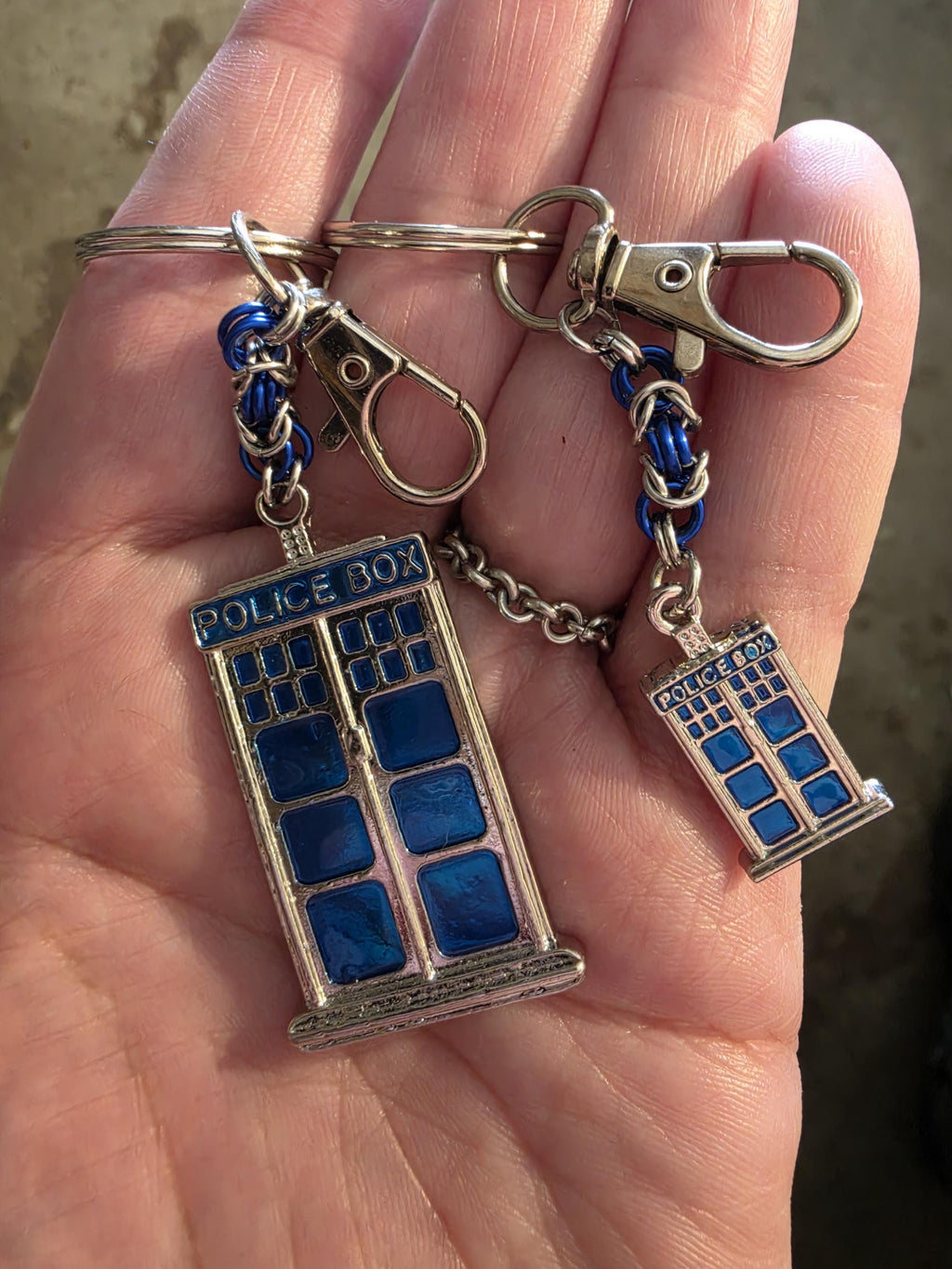 Doctor Who  Byzantine Keychain | Tardis Phone Box Pendant - Small and Large Options