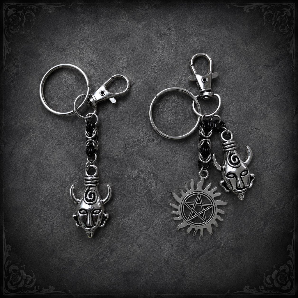 Supernatural Anti-Possession & Dean's God Charms Keychain with Byzantine Chain Style Connector