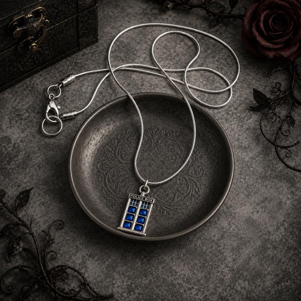 Doctor Who TARDIS Police Box Pendant with Pinch Bail or O-Ring Option, Sci Fi Whovian Accessory