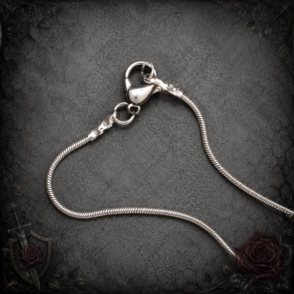 Supernatural Revolver Pendant & Anti-Possession Icon Charm on a Silver Snake Chain Necklace