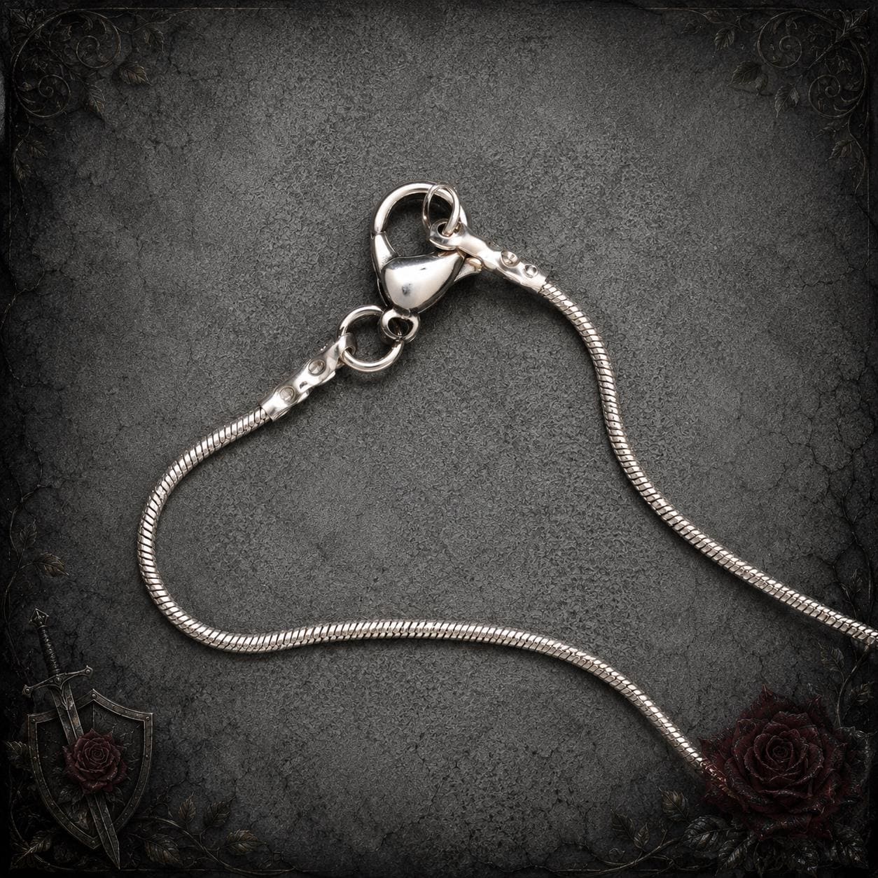 Supernatural Revolver Pendant & Anti-Possession Icon Charm on a Silver Snake Chain Necklace