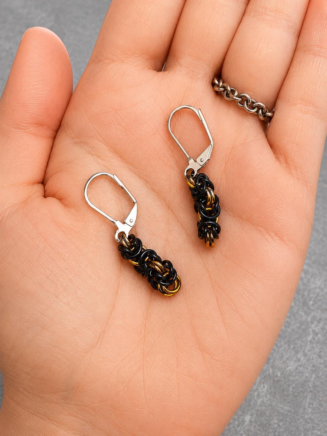 Earrings Byzantine Chain Handmade, Dangling, & Elegant with Color Variant Options