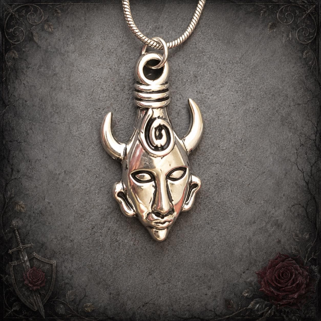 Supernatural Dean's God Amulet Pendant & Anti-Possession Icon Charm on a Silver Snake Chain Necklace
